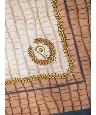 POLLINI CROCO LOGO Foulard marrone croco - Sciarpe - 4