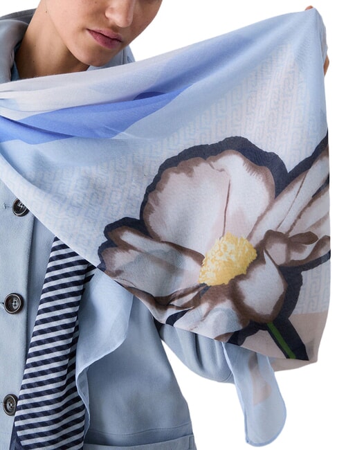 FLOWER Foulard a blocchi light blue - Sciarpe
