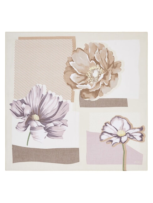 FLOWER Foulard a blocchi white cream - Sciarpe