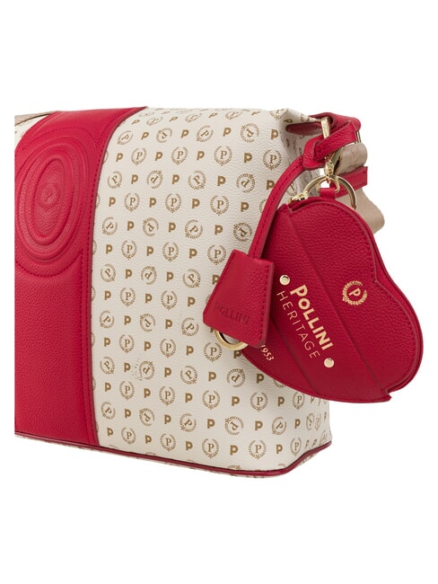HERITAGE Borsa a tracolla avorio rosso - Borse Donna