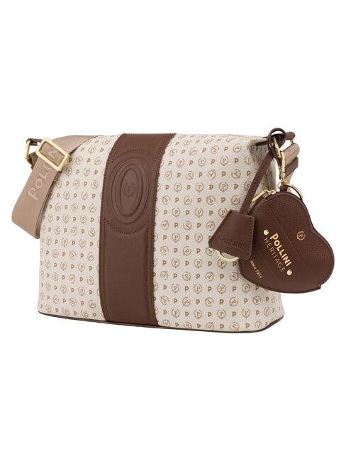 HERITAGE Borsa a tracolla avorio marrone - Borse Donna