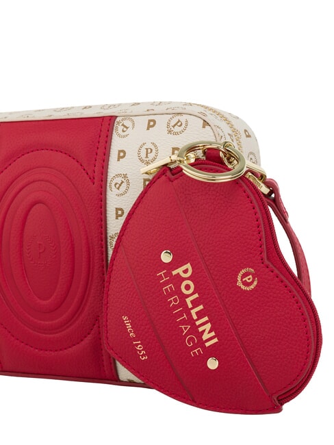 HERITAGE Borsa mini a tracolla avorio rosso - Borse Donna