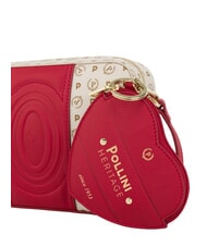 POLLINI HERITAGE Borsa mini a tracolla avorio rosso - Borse Donna - 5