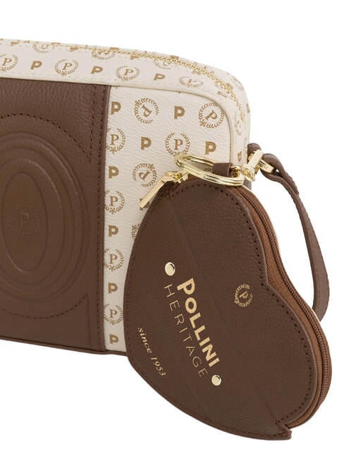 HERITAGE Borsa mini a tracolla avorio marrone - Borse Donna