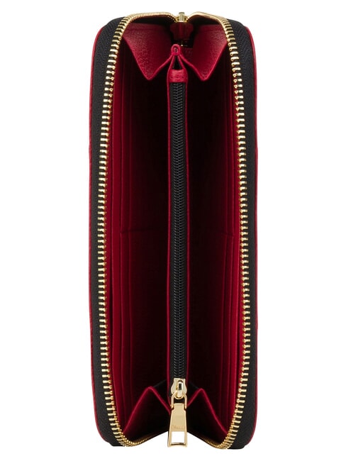 HERITAGE Portafoglio large, ziparound nero rosso - Portafogli Donna