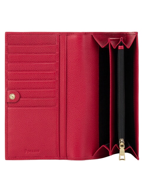 HERITAGE Portafoglio large con porta carte nero rosso - Portafogli Donna