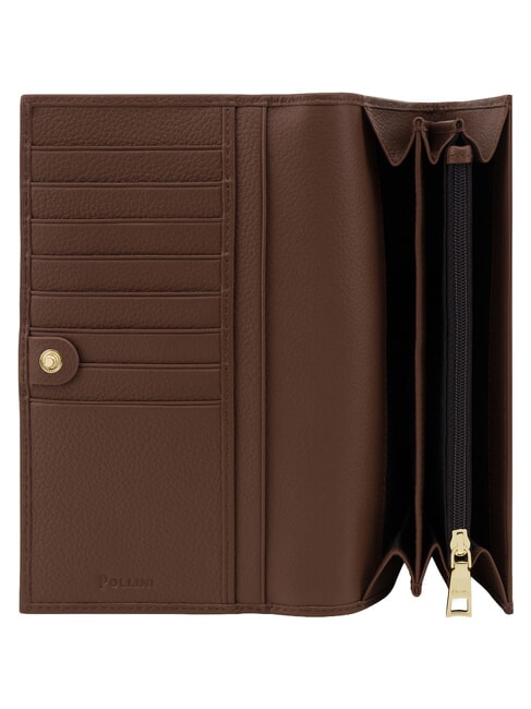 HERITAGE Portafoglio large con porta carte nero marrone - Portafogli Donna