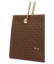 POLLINI HERITAGE Borsa shopping a spalla, in pelle marrone/crema - Borse Donna - 5