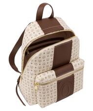 POLLINI HERITAGE Zaino con tasca anteriore e portachiavi avorio marrone - Borse Donna - 4