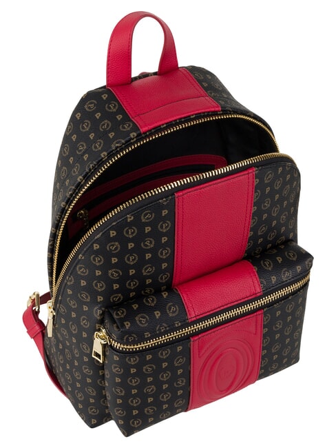 HERITAGE Zaino con tasca anteriore e portachiavi nero rosso - Borse Donna