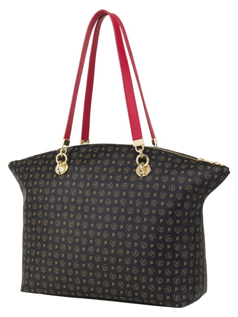 HERITAGE Borsa tote a spalla, con portachiavi nero rosso - Borse Donna