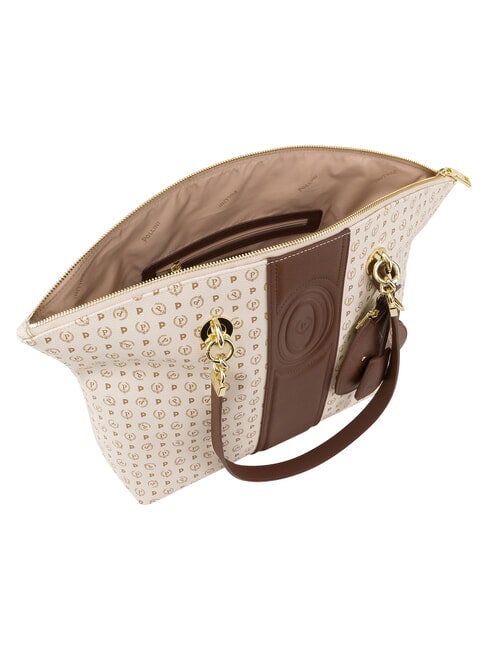 HERITAGE Borsa tote a spalla, con portachiavi avorio marrone - Borse Donna