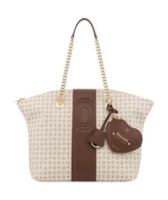 POLLINI HERITAGE Borsa tote a spalla, con portachiavi avorio marrone - Borse Donna - 5