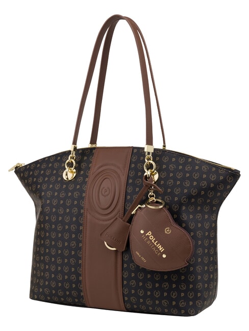 HERITAGE Borsa tote a spalla, con portachiavi nero marrone - Borse Donna