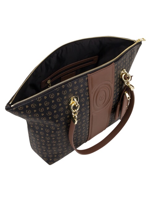HERITAGE Borsa tote a spalla, con portachiavi nero marrone - Borse Donna