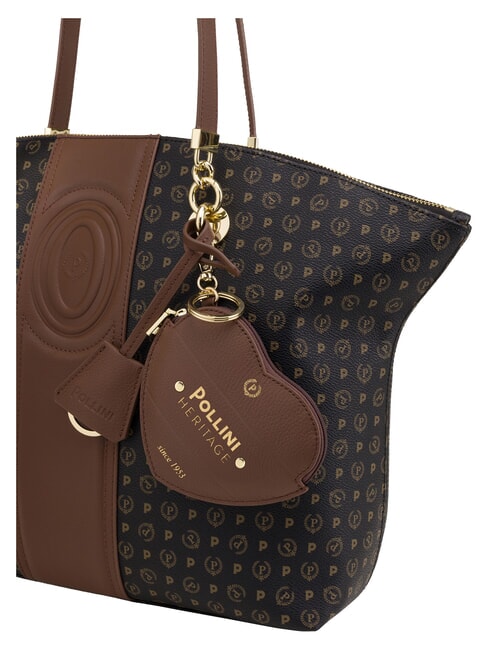 HERITAGE Borsa tote a spalla, con portachiavi nero marrone - Borse Donna