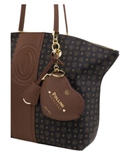 POLLINI HERITAGE Borsa tote a spalla, con portachiavi nero marrone - Borse Donna - 6