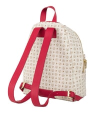 POLLINI HERITAGE Zaino con tasca anteriore e portachiavi avorio rosso - Borse Donna - 3