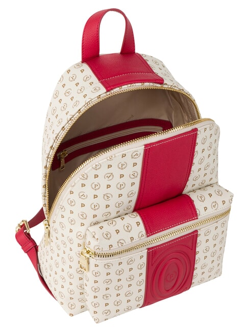 HERITAGE Zaino con tasca anteriore e portachiavi avorio rosso - Borse Donna