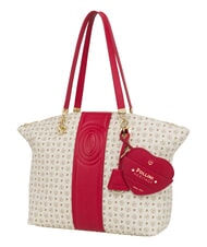 POLLINI HERITAGE Borsa tote a spalla, con portachiavi avorio rosso - Borse Donna - 2