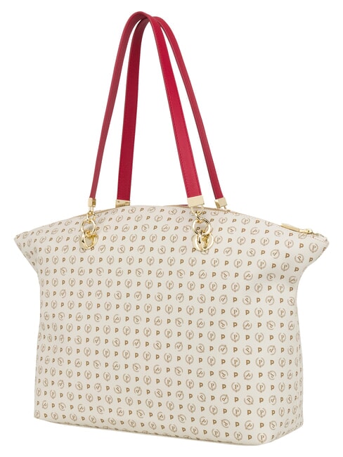 HERITAGE Borsa tote a spalla, con portachiavi avorio rosso - Borse Donna