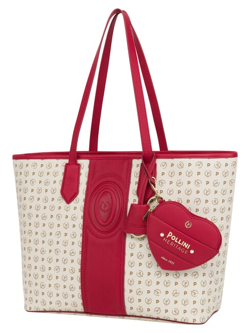 HERITAGE Borsa shopping a spalla, con necessaire avorio rosso - Borse Donna
