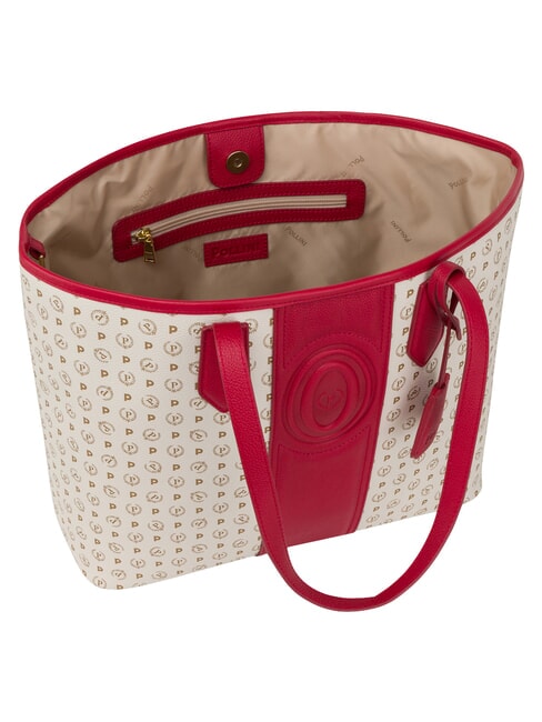 HERITAGE Borsa shopping a spalla, con necessaire avorio rosso - Borse Donna