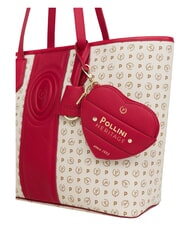 POLLINI HERITAGE Borsa shopping a spalla, con necessaire avorio rosso - Borse Donna - 6