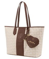POLLINI HERITAGE Borsa shopping a spalla, con necessaire avorio marrone - Borse Donna - 2
