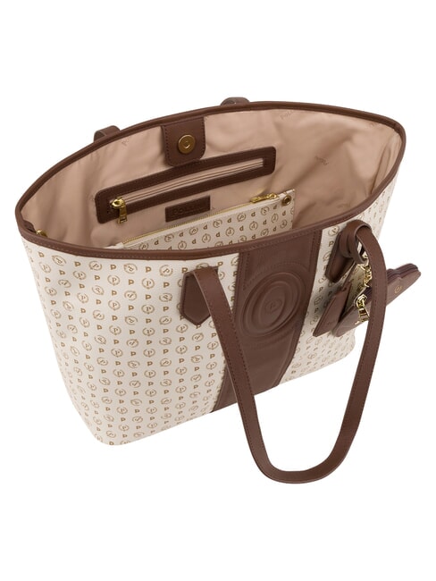 HERITAGE Borsa shopping a spalla, con necessaire avorio marrone - Borse Donna