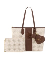 POLLINI HERITAGE Borsa shopping a spalla, con necessaire avorio marrone - Borse Donna - 5