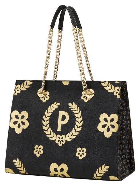 HERITAGE  Shopping bag con doppio manico nero oro - Borse Donna