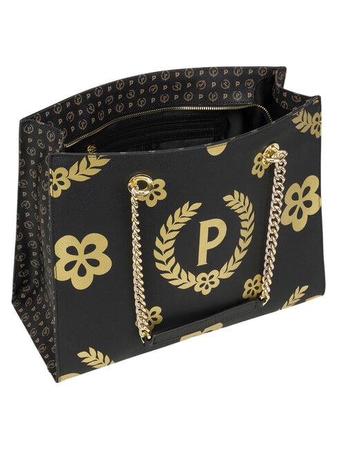HERITAGE  Shopping bag con doppio manico nero oro - Borse Donna