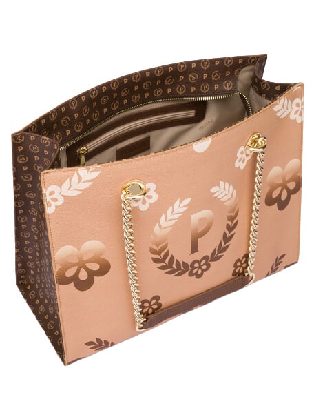 HERITAGE  Shopping bag con doppio manico marrone/crema - Borse Donna