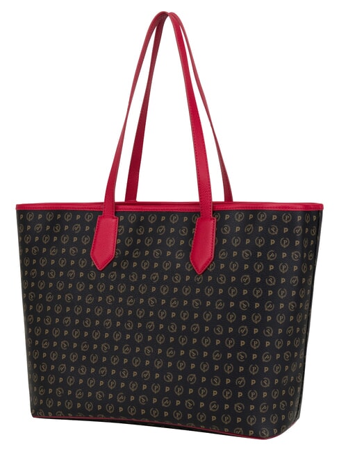 HERITAGE Borsa shopping a spalla, con necessaire nero rosso - Borse Donna