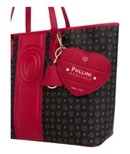 POLLINI HERITAGE Borsa shopping a spalla, con necessaire nero rosso - Borse Donna - 6