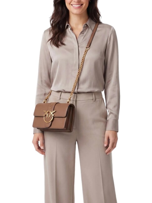 LOVE ONE CLASSIC Borsa mini in pelle a tracolla marrone cognac-antique gold - Borse Donna