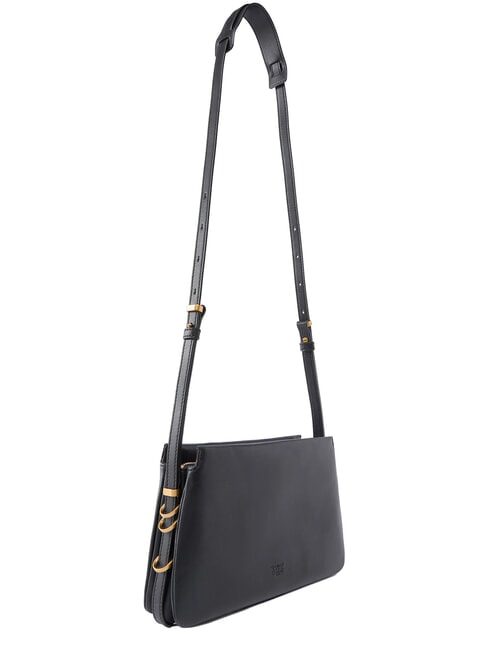 TRIPLET MINI Borsetta a tracolla, in pelle nero-antique gold - Borse Donna