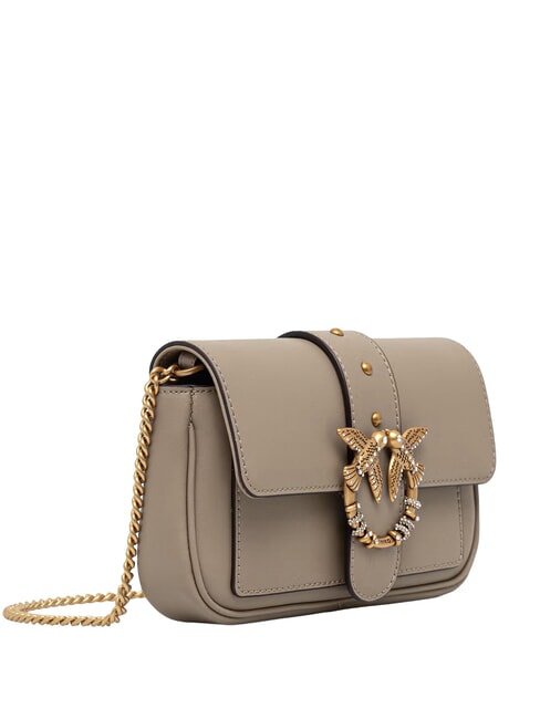LOVE POCKET Mini Bag a tracolla bianco seta-antique gold - Borse Donna