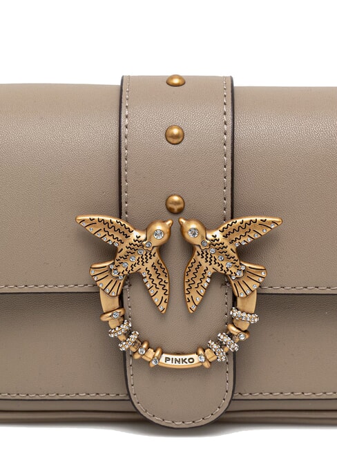 LOVE POCKET Mini Bag a tracolla bianco seta-antique gold - Borse Donna