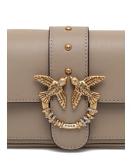 PINKO LOVE POCKET Mini Bag a tracolla bianco seta-antique gold - Borse Donna - 4
