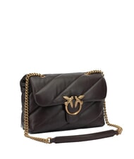 PINKO CLASSIC LOVE PUFF Borsa in pelle nappa marrone marasca-antique gold - Borse Donna - 2
