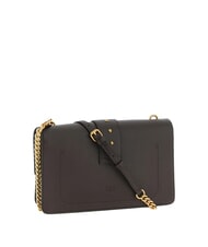 PINKO LOVE ONE CLASSIC Borsa in pelle a tracolla con flap marrone marasca-antique gold - Borse Donna - 2