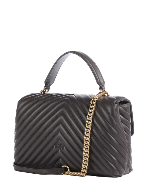 CLASSIC LADY LOVE BAG Borsa puff chevron marrone marasca-antique gold - Borse Donna