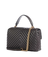 PINKO CLASSIC LADY LOVE BAG Borsa puff chevron marrone marasca-antique gold - Borse Donna - 3