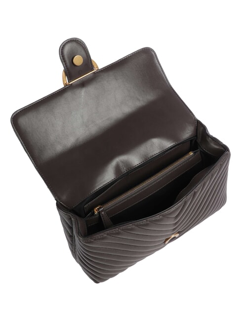 CLASSIC LADY LOVE BAG Borsa puff chevron marrone marasca-antique gold - Borse Donna