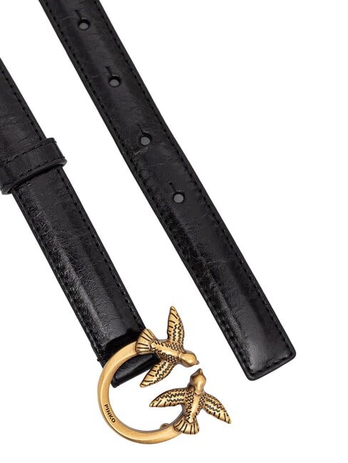 LOVE BERRY Cintura in pelle nero-antique gold - Cinture
