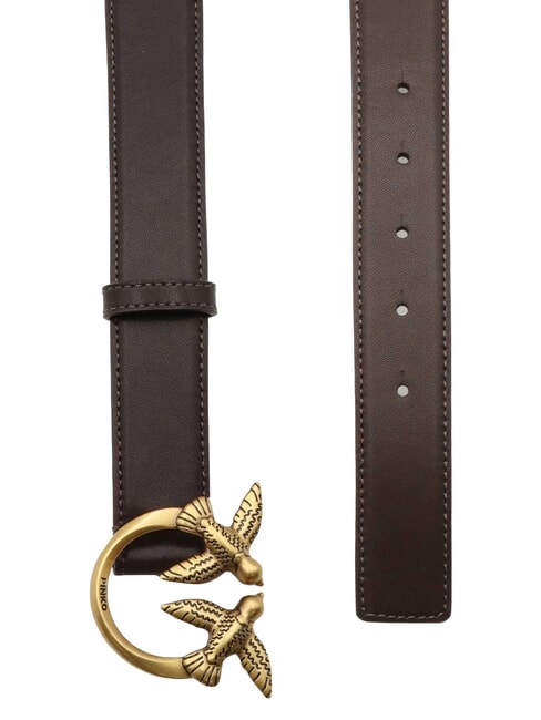 LOVE BERRY Cintura in pelle marrone marasca-antique gold - Cinture
