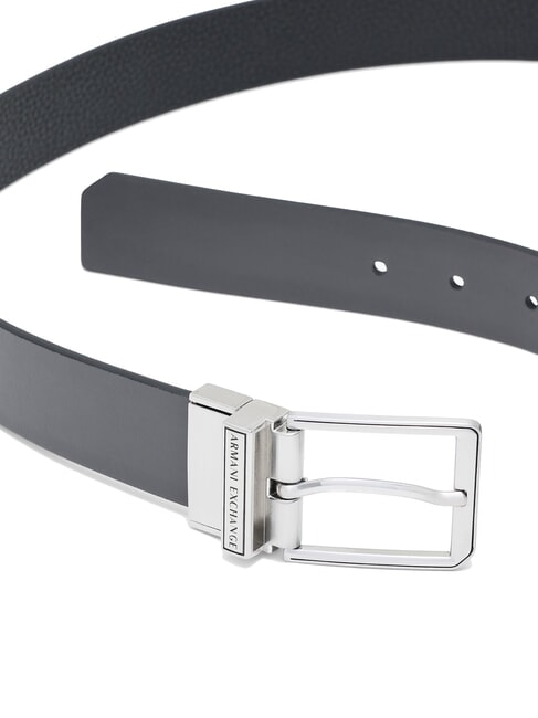 DOUBLE Cintura reversibile in pelle black/forged iron - Cinture