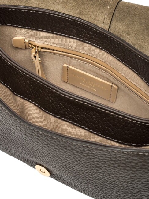 HELENA ROUND Borsa a spalla in pelle, con tracolla espresso - Borse Donna